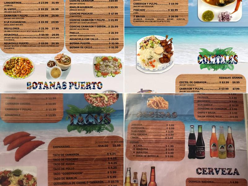 Mariscos Puerto Nayari Menu