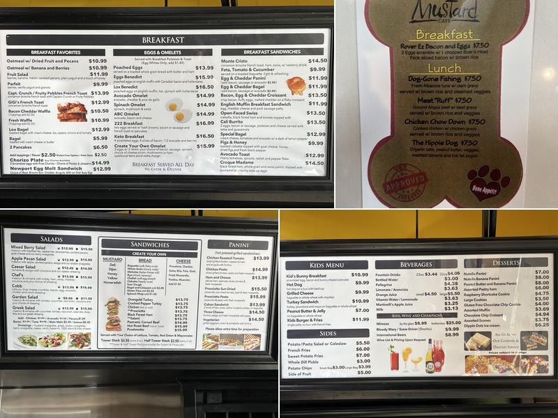 Mustard Cafe Menu