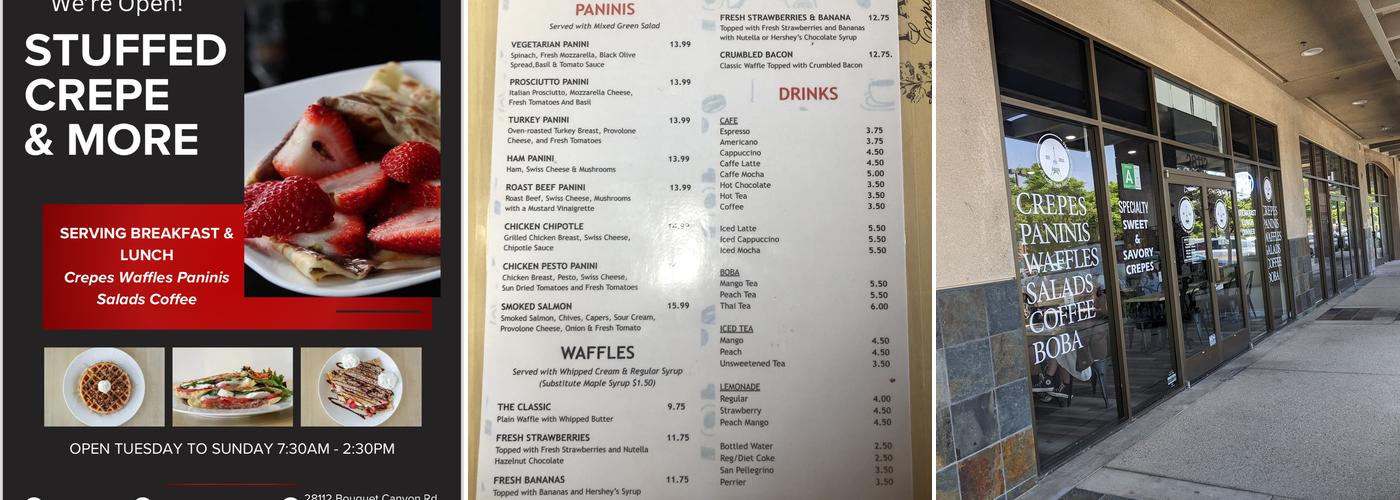 Stuffed Crepe and More Menu