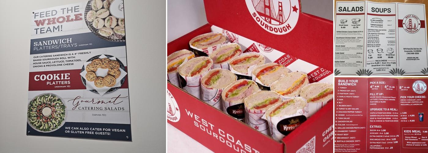 West Coast Sourdough Menu