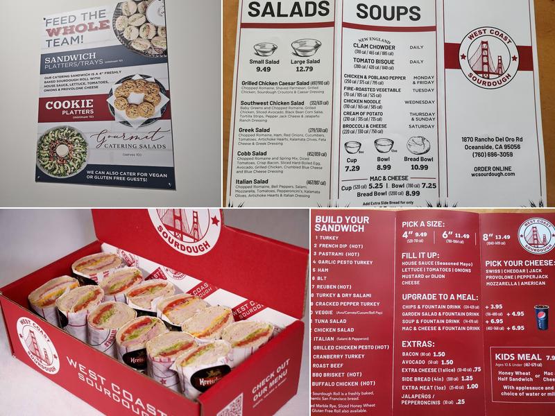 West Coast Sourdough Menu