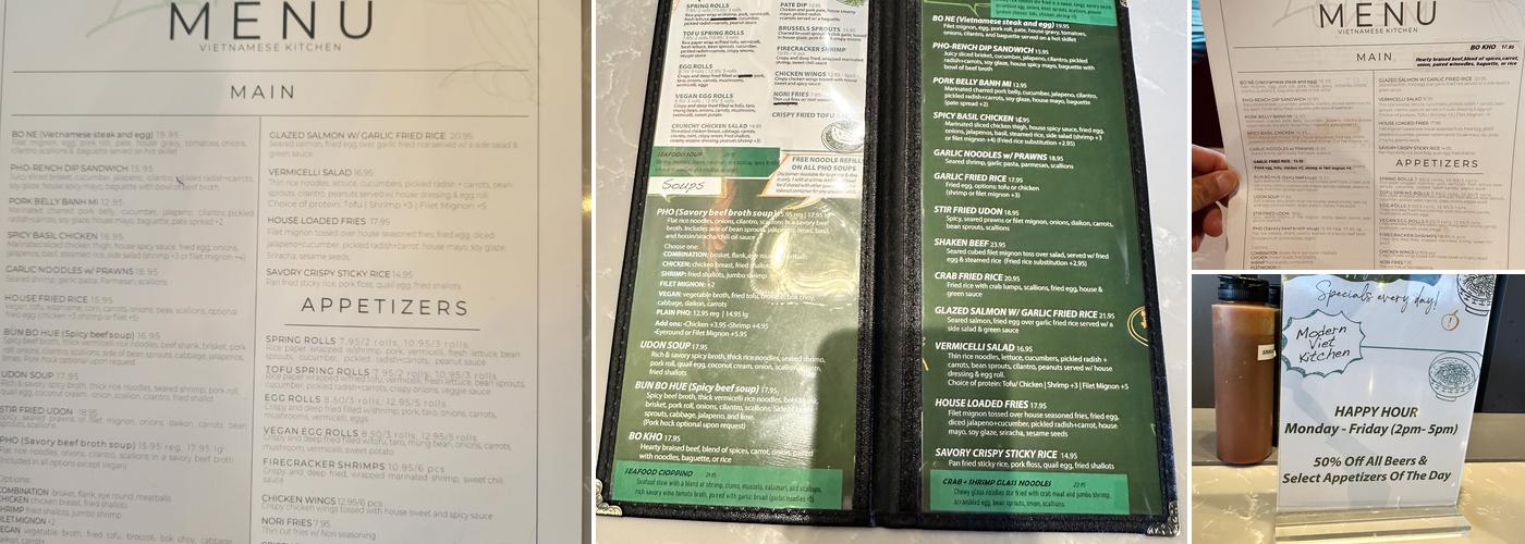 Lantern Vietnamese Kitchen Menu