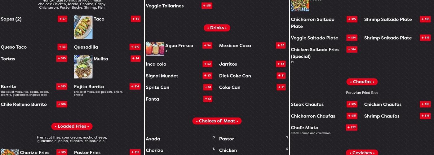 Încă Maya Tacos Menu