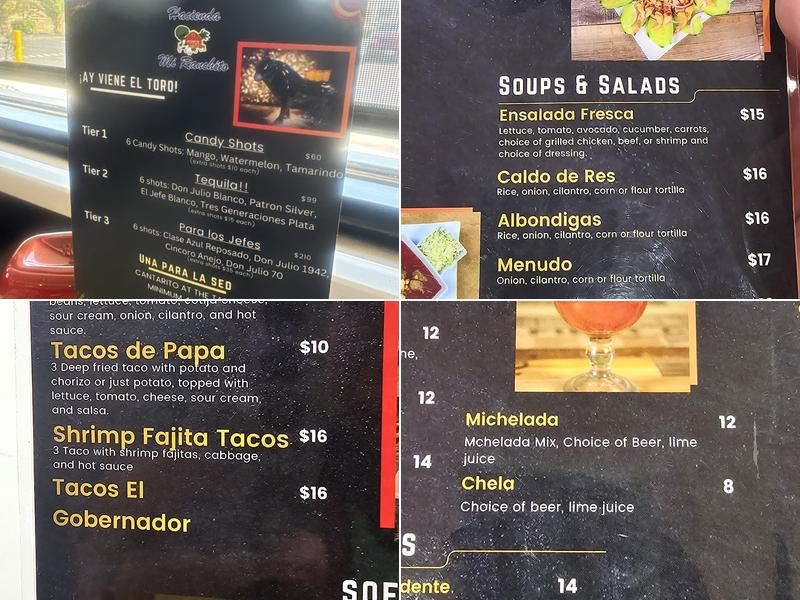 Hacienda Mi Ranchito Bar & Grill Menu