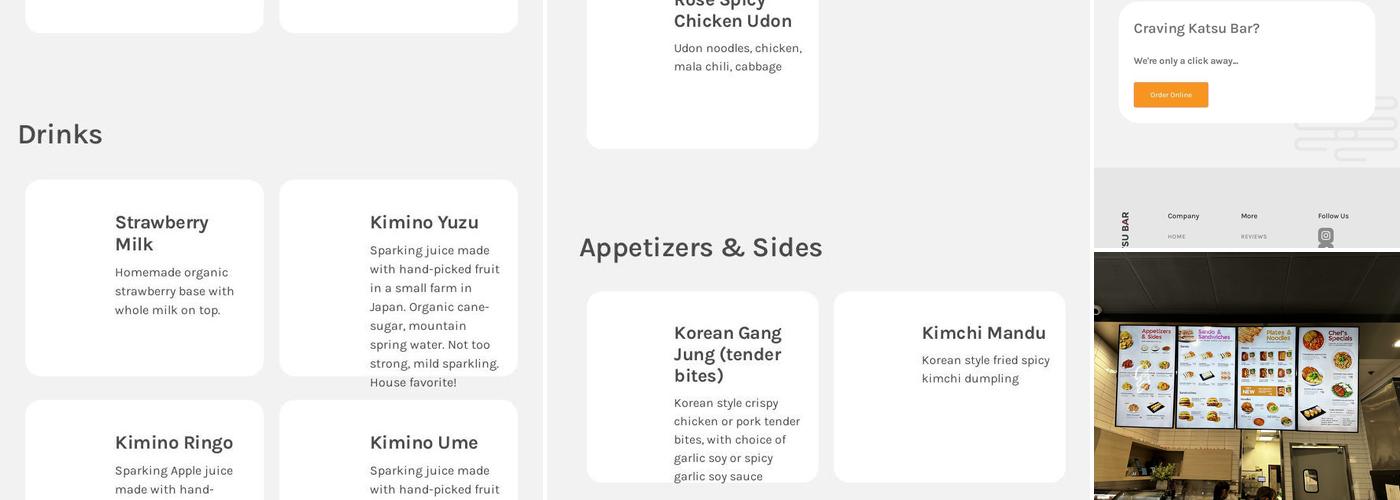 Katsu Bar Menu