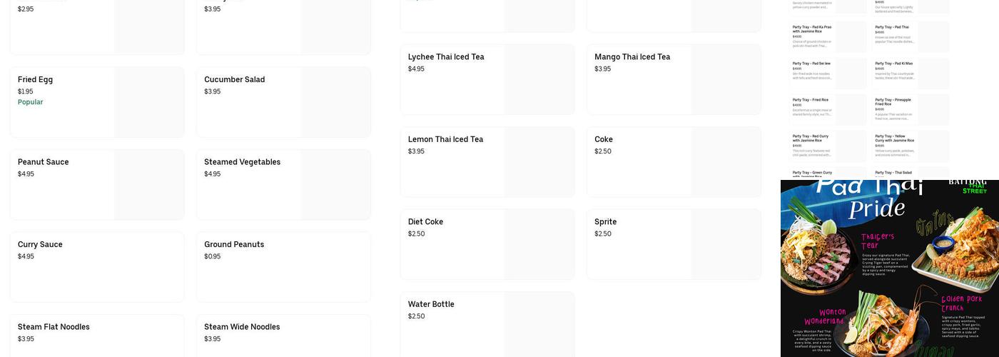 Bai Tong Thai To Go - Anaheim Menu