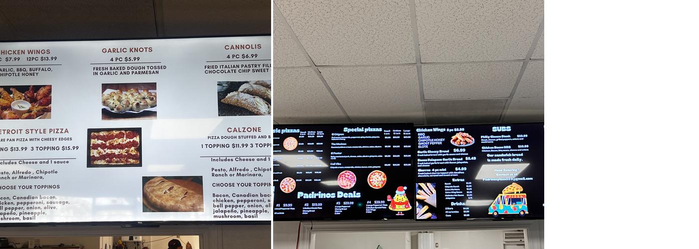 El Padrinos Pizza and grill Menu