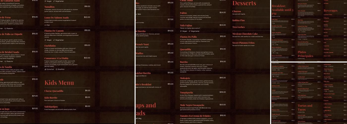 Xicote Cocina Mexicana Menu