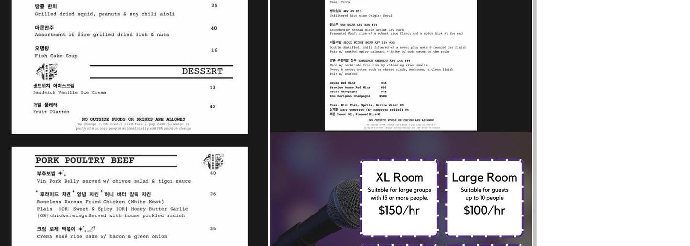 The Magpie and Tiger Menu