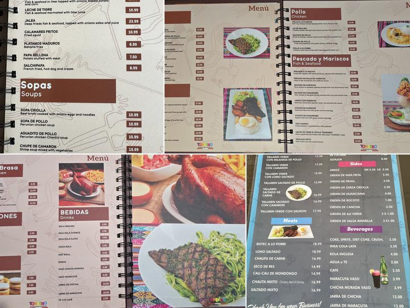 Tondero Peruvian Cuisine Whittier Menu