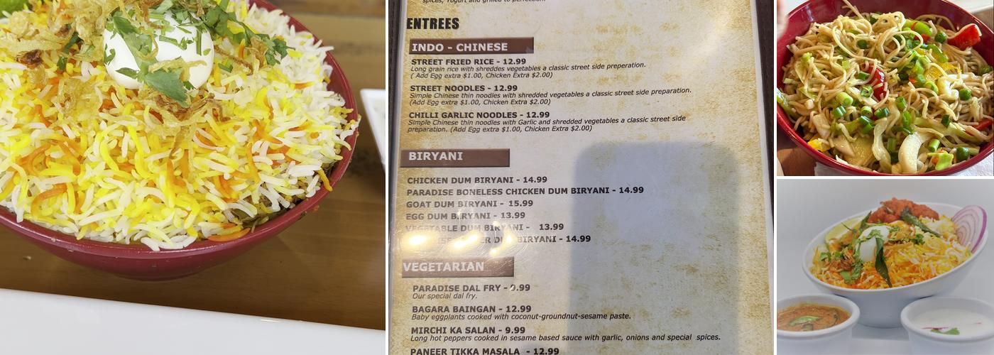 Paradise Biryani Pointe Menu