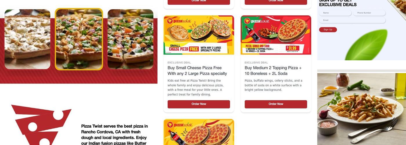 Pizza Twist Menu