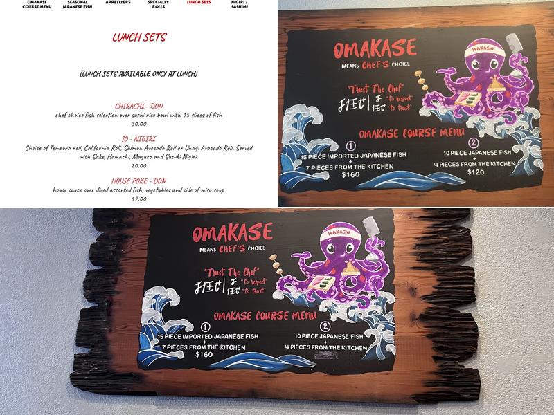 Hakashi Sushi Bar & Grill Menu