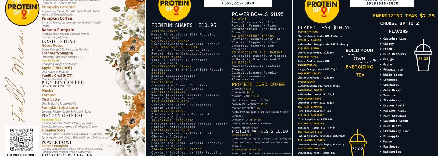 The Protein Spot Menu