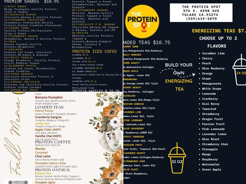 The Protein Spot Menu