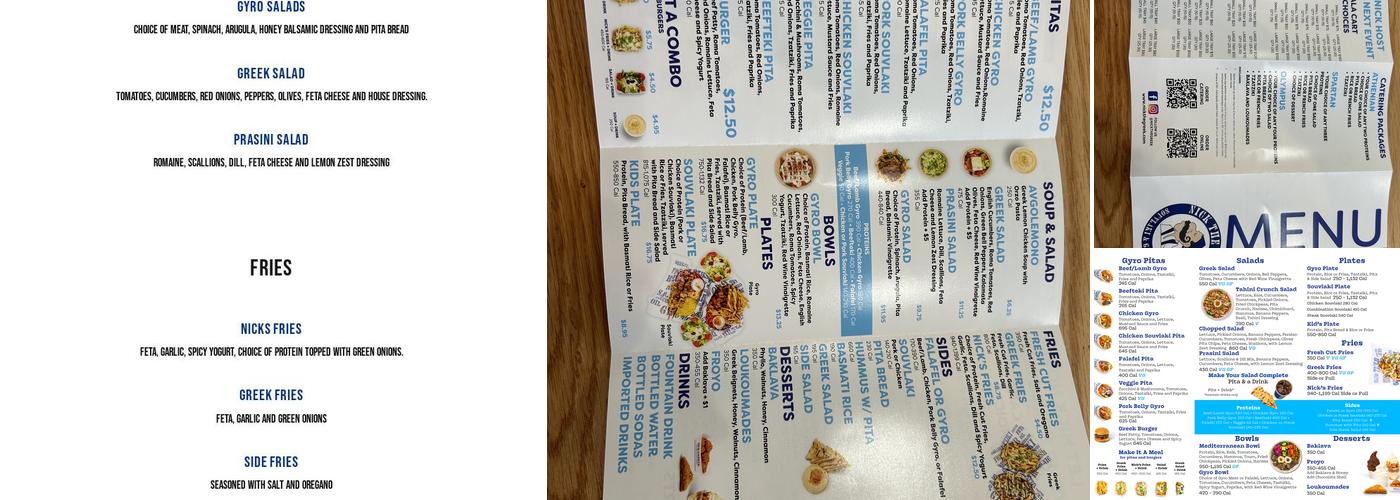 Nick the Greek Menu
