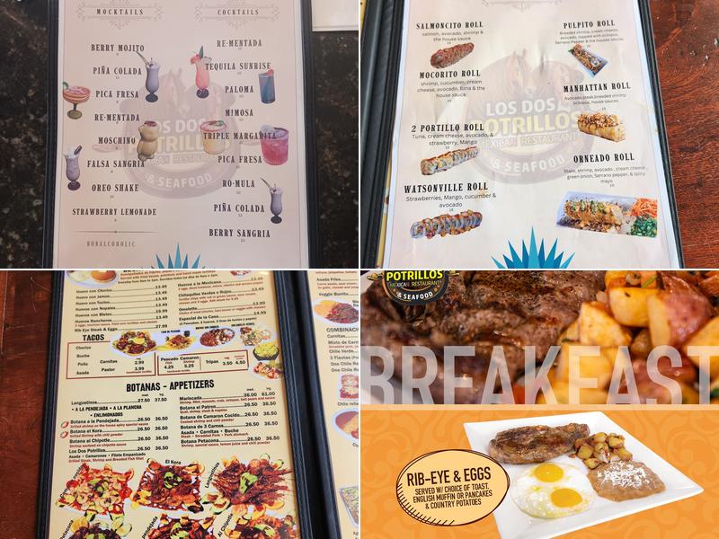 Los Dos Potrillos Menu