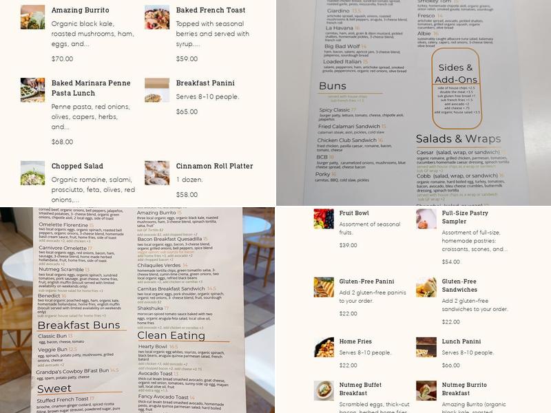 Nutmeg Bakery & Cafe Menu