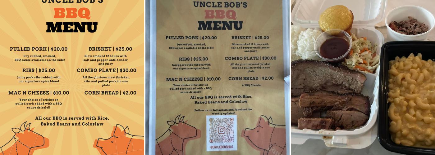 Uncle Bob’s BBQ Menu