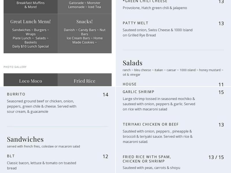 About Time Baseyard Grindz Menu