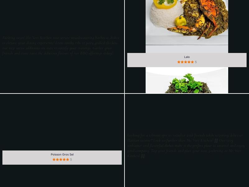 Mr. Vert's Kitchen Menu