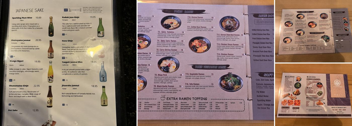 Token Ramen Menu