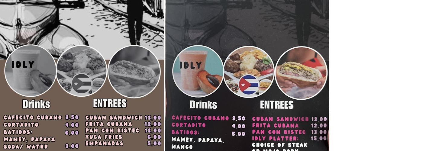 IDLY Latin Cafe Menu