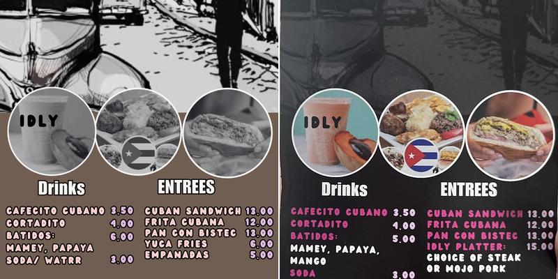 IDLY Latin Cafe Menu