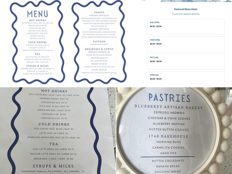 1985 Coffee Shop & Events Menu