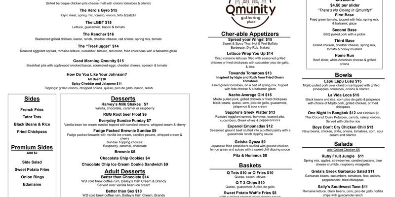 Qmunity Menu