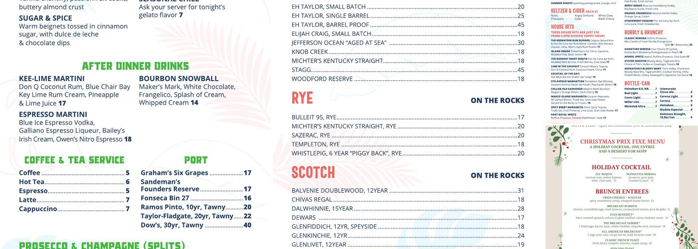 Keewaydin's Menu