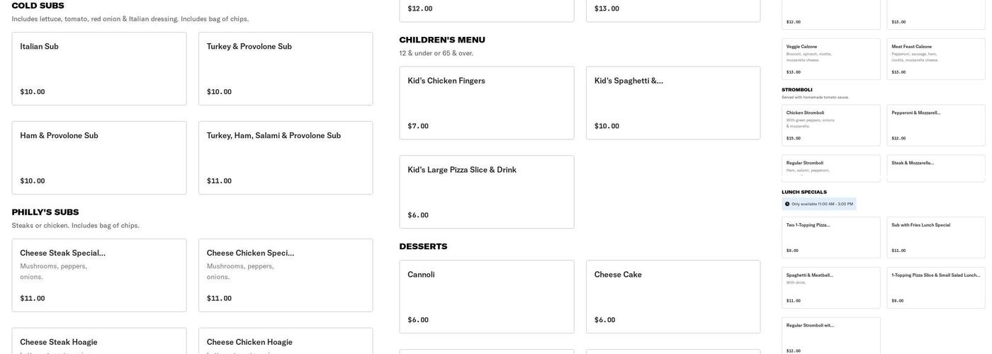 Bravo NY Pizzeria Menu