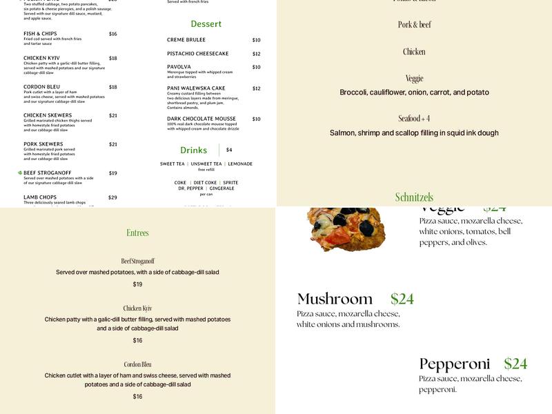 Dill | Schnitzel & Pierogi House Menu
