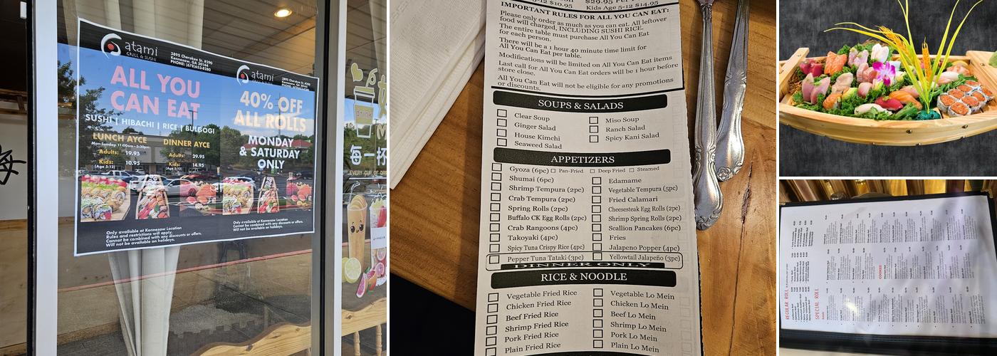 ATAMI GRILL &SUSHI Menu