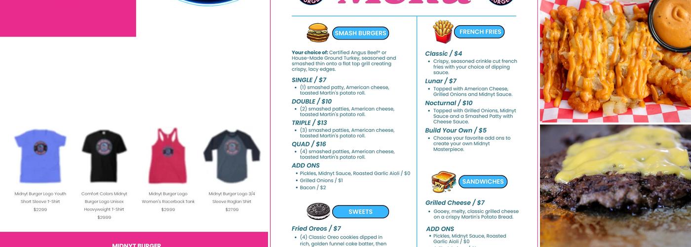 Midnyt Burger LaGrange Menu