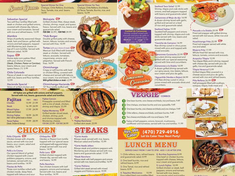 Hacienda Grande Menu