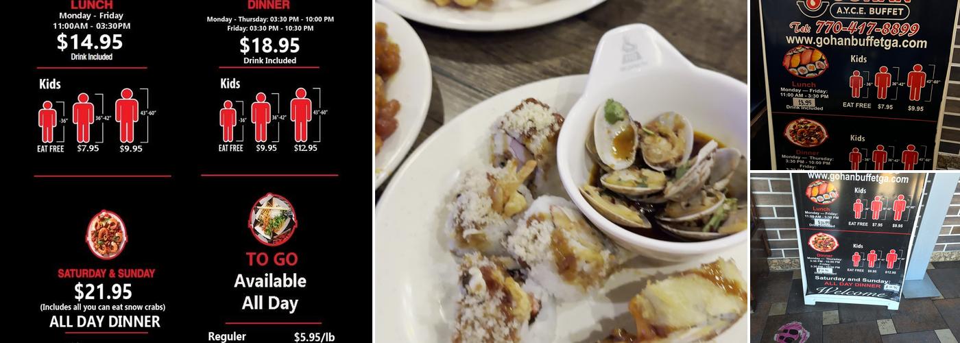 Gohan Buffet Menu
