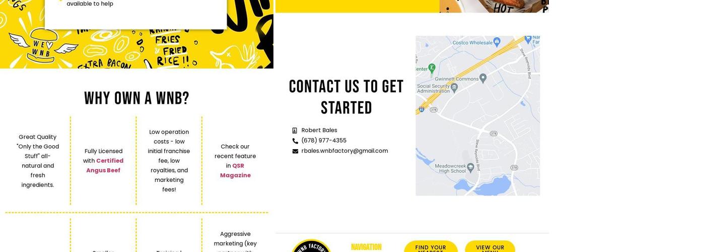 WNB Factory - Wings and Burger Menu