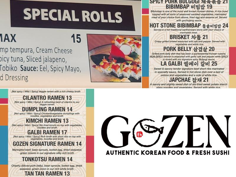 Gozen Menu