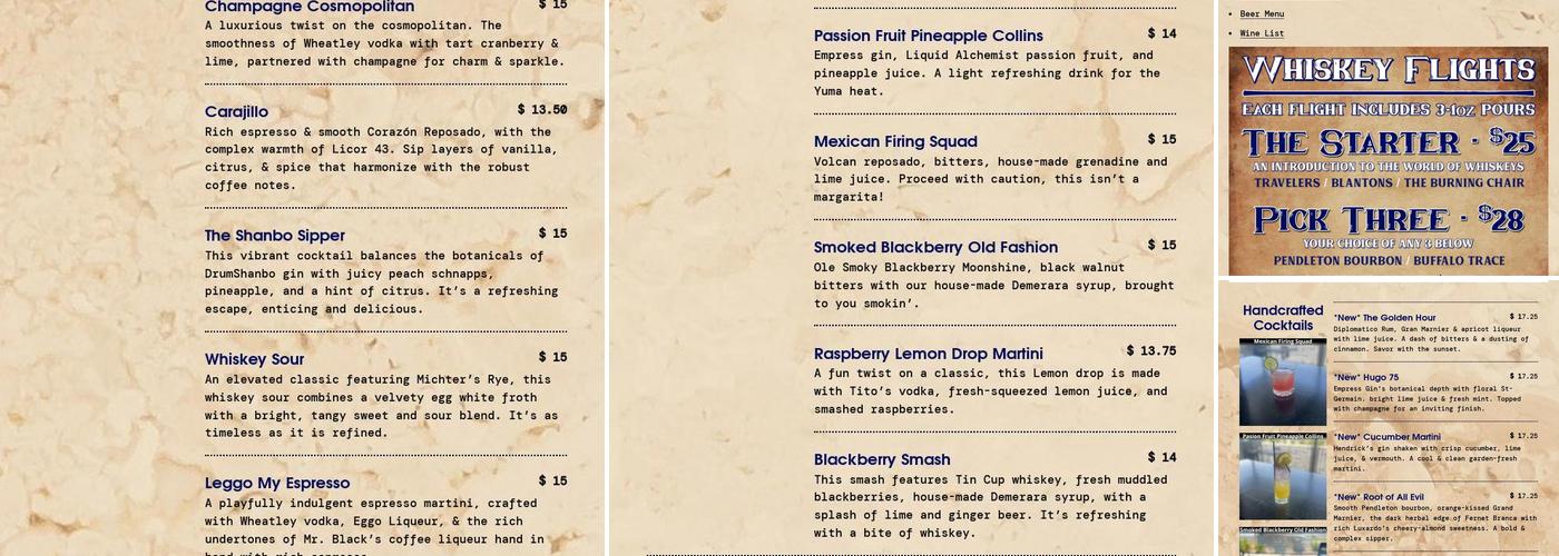 Pour Behavior AZ Menu