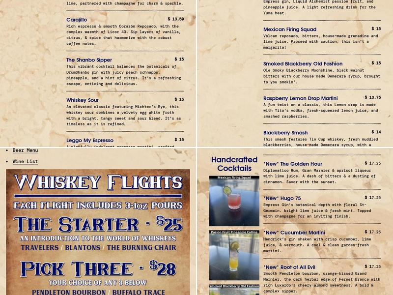 Pour Behavior AZ Menu