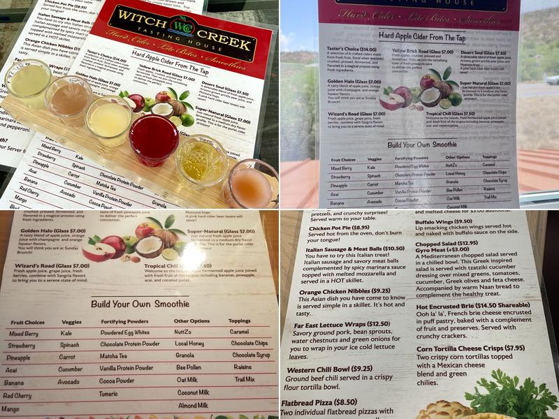 Witch Creek Tasting House Menu