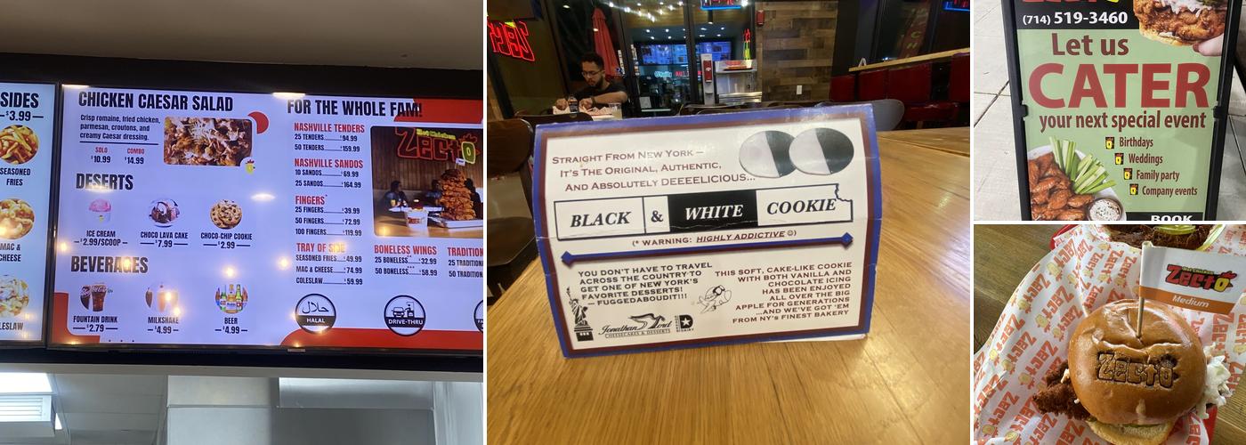 Zecto Hot Chicken Menu