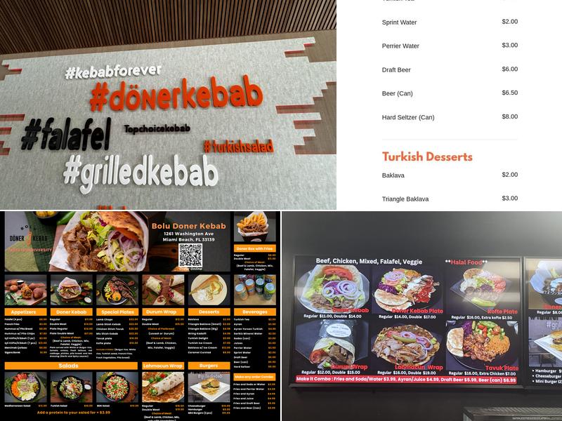 Bolu Doner Kebab Menu