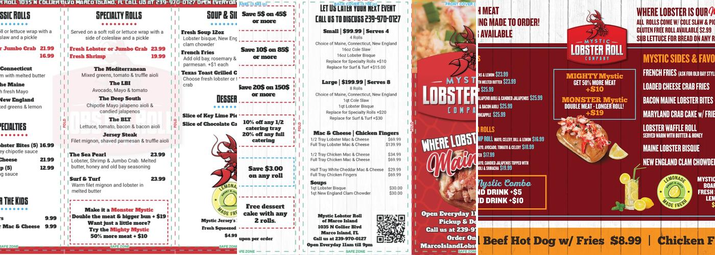 Mystic Lobster Roll (Marco Island FL) Menu