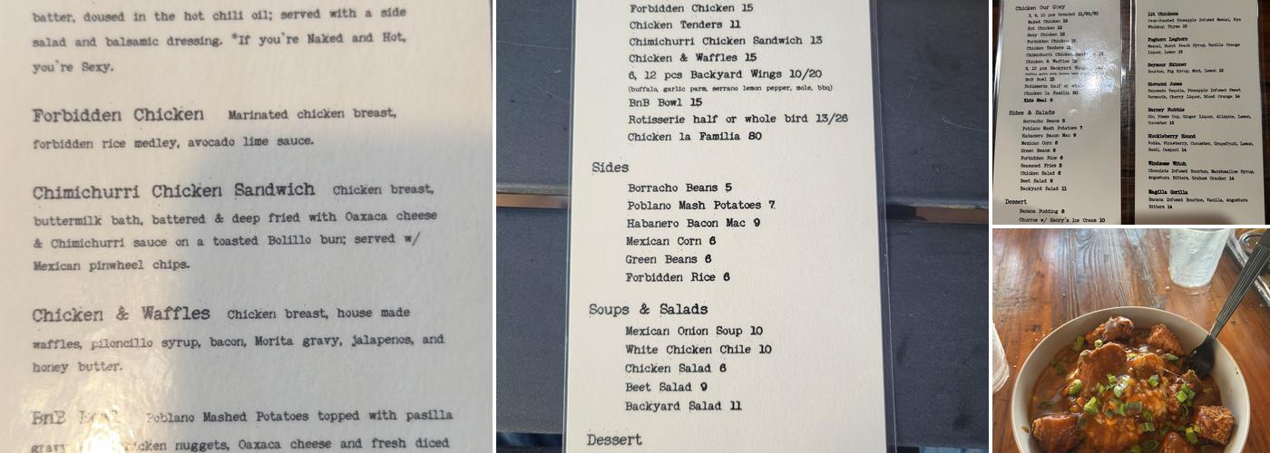 Brick & Bones Backyard Menu