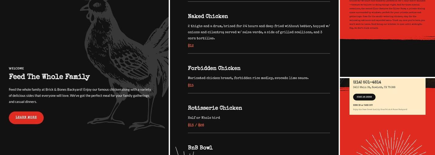 Brick & Bones Backyard Menu