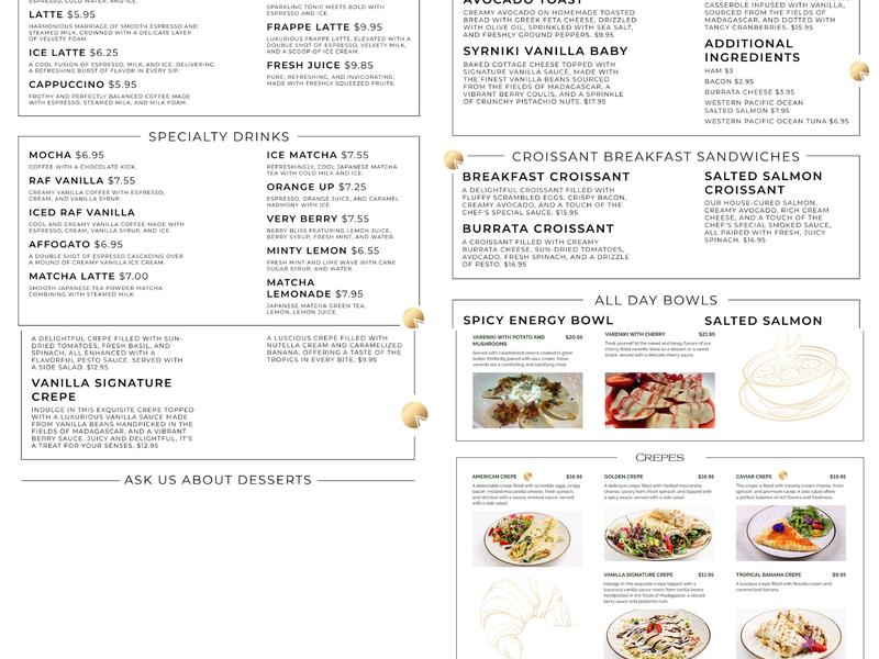 Vanilla Menu