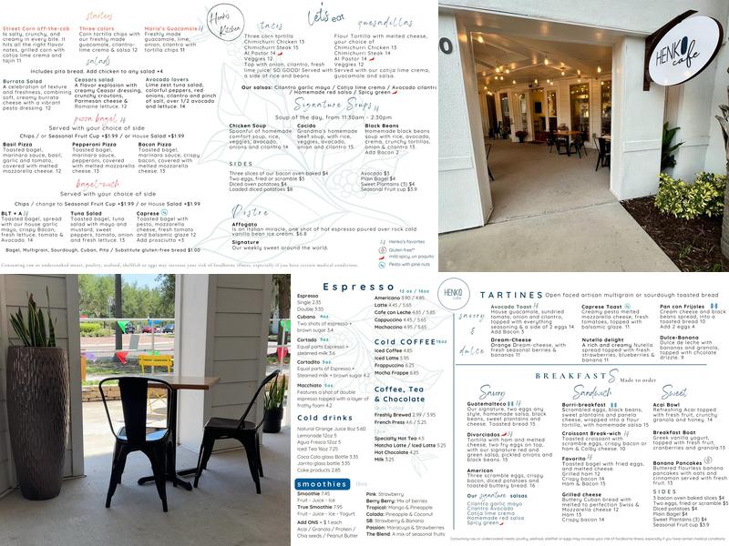 Henko Cafe Menu