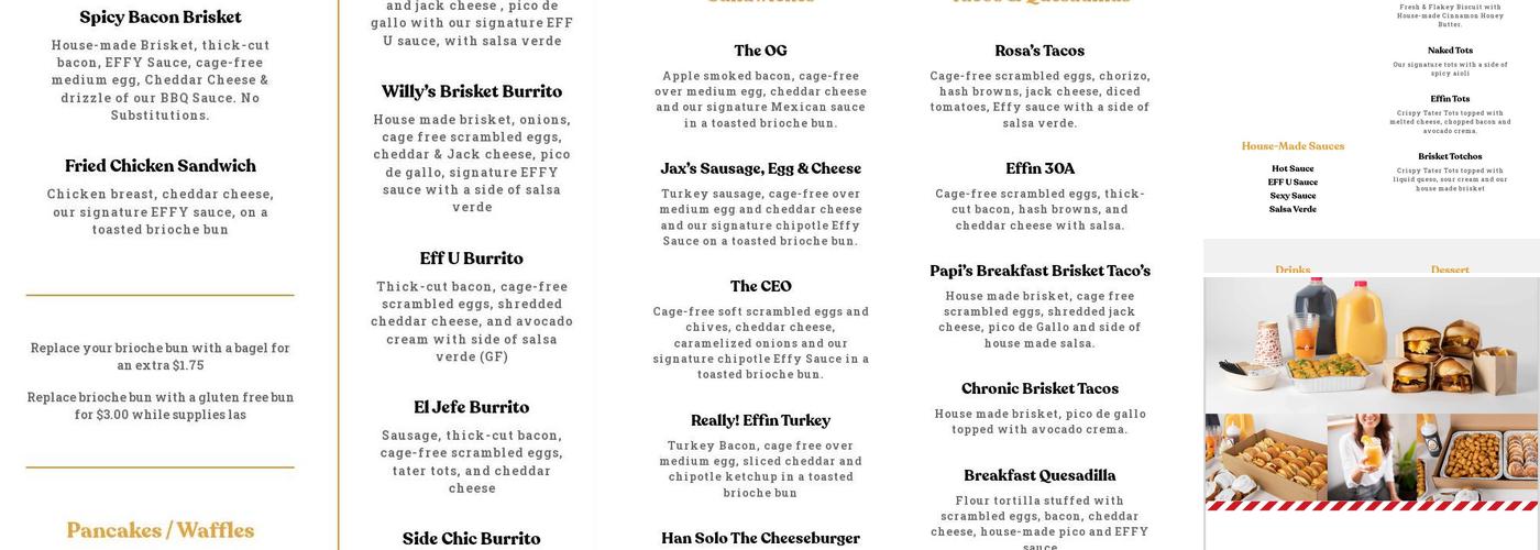 Effin Egg Menu